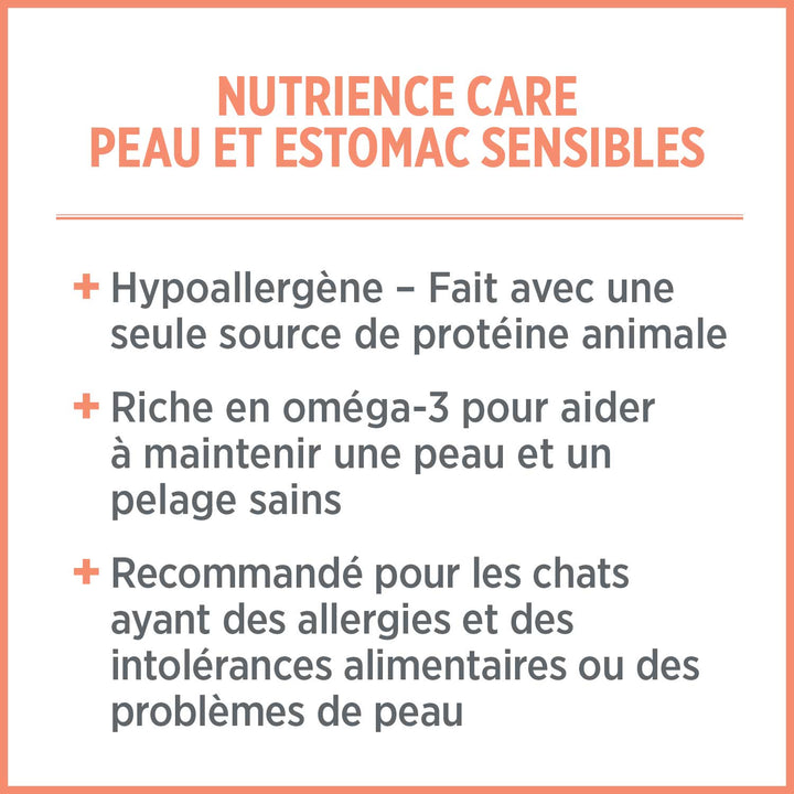 Nutrience Care nourriture humide pour chats, repas au saumon frais Peau et Estomac sensibles 156 g