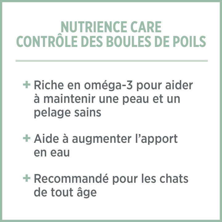 Nutrience Care nourriture humide pour chats, repas au poulet Contrôle des boules de poils 156 g