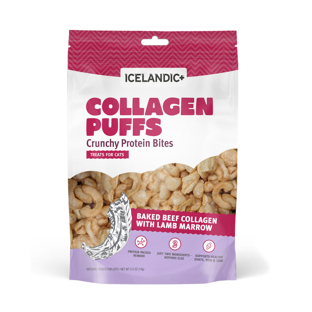 Icelandic+ gâterie pour chats Collagen Puffs avec moelle d'agneau 14g