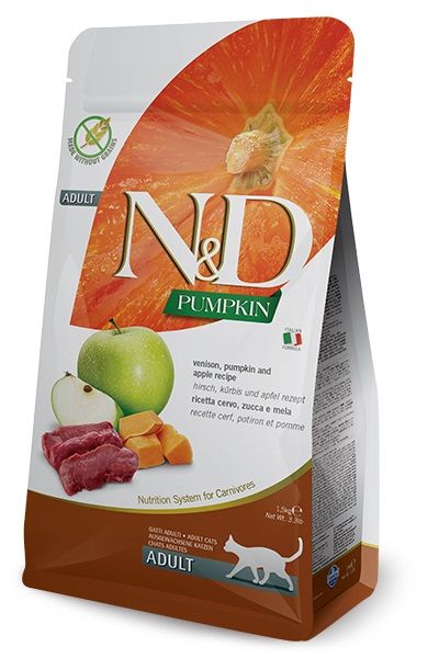 Farmina N&D nourriture sèche pour chats Cerf, pomme et citrouille 5 kg                       *** LIVRAISON LOCALE SEULEMENT ***