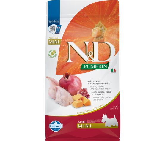 Farmina N&D nourriture pour chiens Mini Caille et grenade 2 kg               *** NOURRITURE SÈCHE NON VENDUE EN LIGNE ***