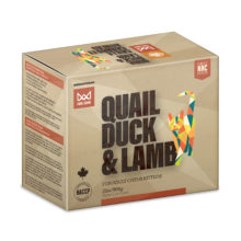 BCR Big Country Raw nourriture crue pour chats Fare Game Caille, Canard et Agneau 2 lb