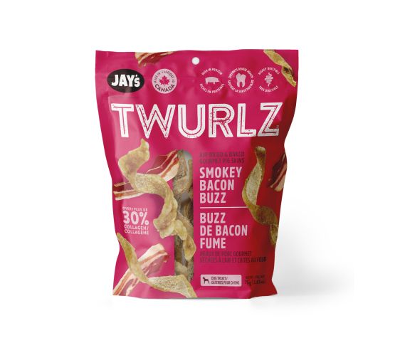 Jay's gâterie de peau de porc séchée pour chiens Bacon fumé 75g