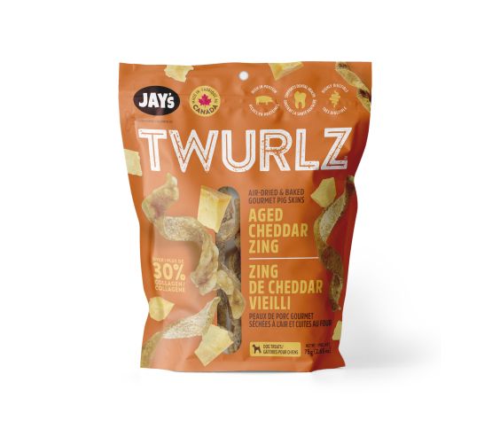 Jay's gâterie de peau de porc séchée pour chiens Cheddar vieilli 75g