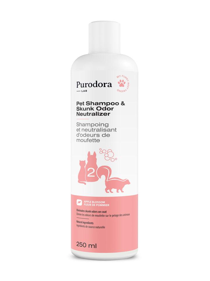 Purodora shampoing neutralisant d'odeurs de moufette pour animaux 250 ml