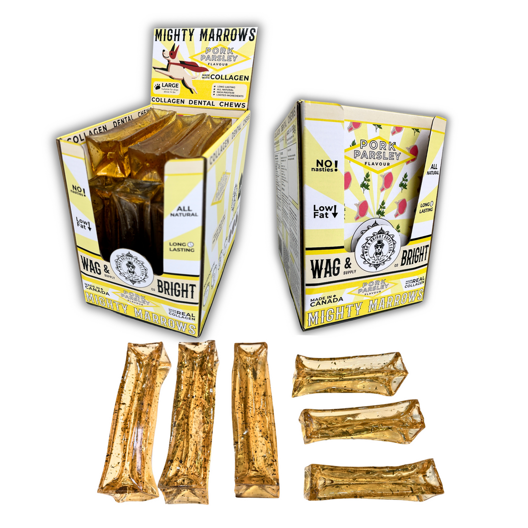 Wag & Bright gâterie dentaire de collagène Mighty Marrows Porc et persil