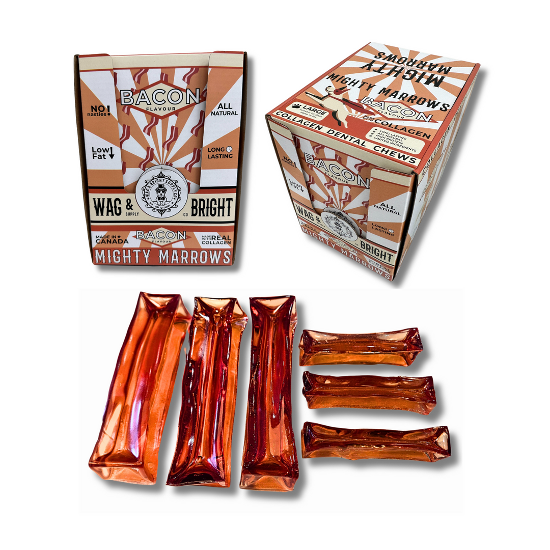 Wag & Bright gâterie dentaire de collagène Mighty Marrows Bacon