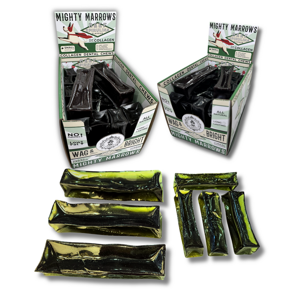 Wag & Bright gâterie dentaire de collagène Mighty Marrows Boeuf et spiruline
