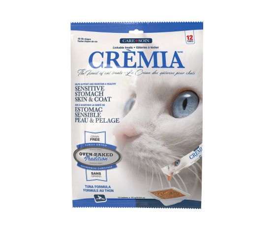 Oven-Baked Tradition gâterie crémeuse pour chats Crèmia Thon - Peau et estomac 12x15g