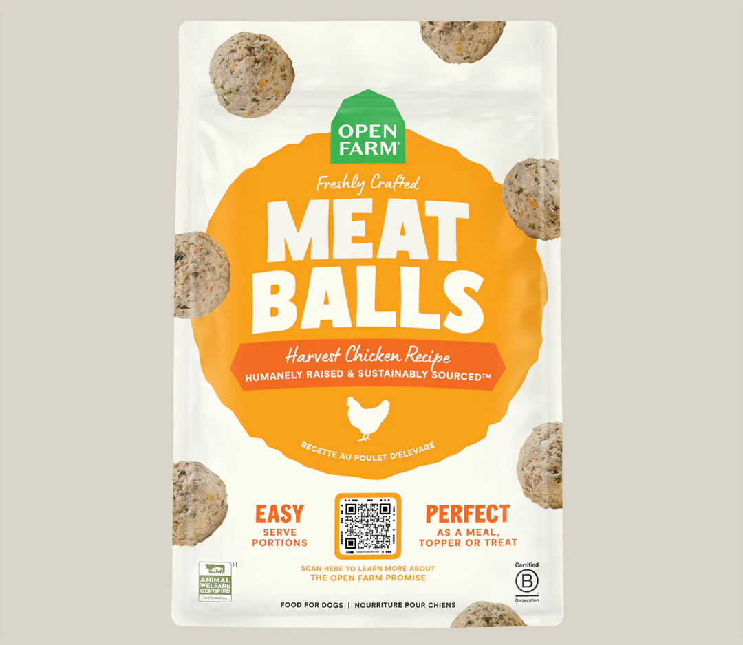 Open Farm supplément de repas congelé Freshly Crafted Meatballs recette Poulet