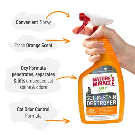 Nature's Miracle destructeur de taches et d'odeurs Formule pour chats Oxy 709 ml