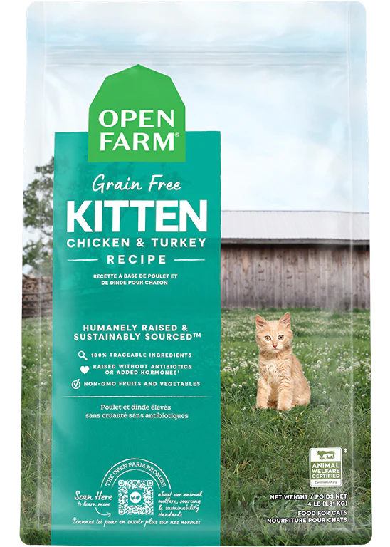 Open Farm nourriture sèche pour chatons Poulet et dinde       *** Livraison locale seulement ***