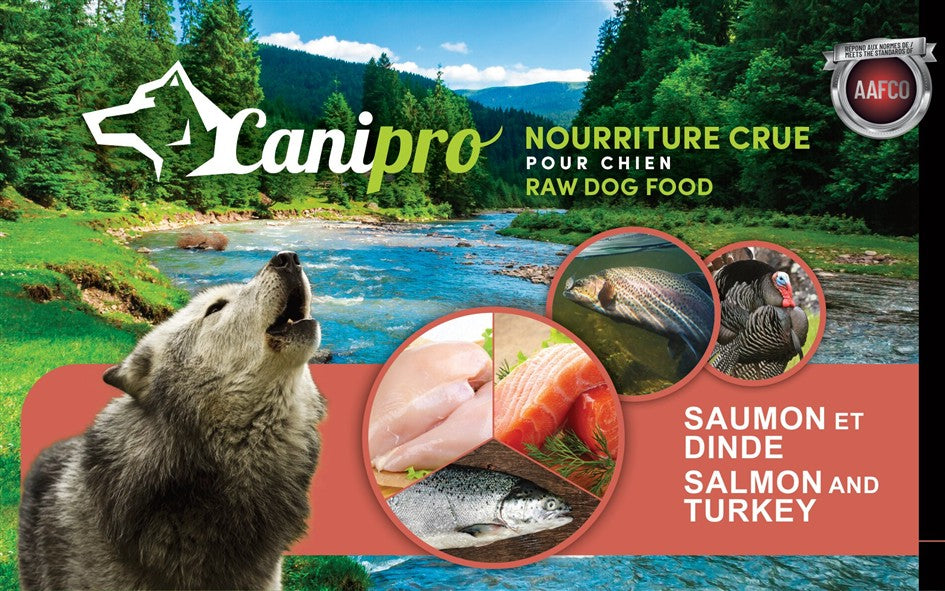 Canipro nourriture crue pour chiens Saumon et dinde 5 lb