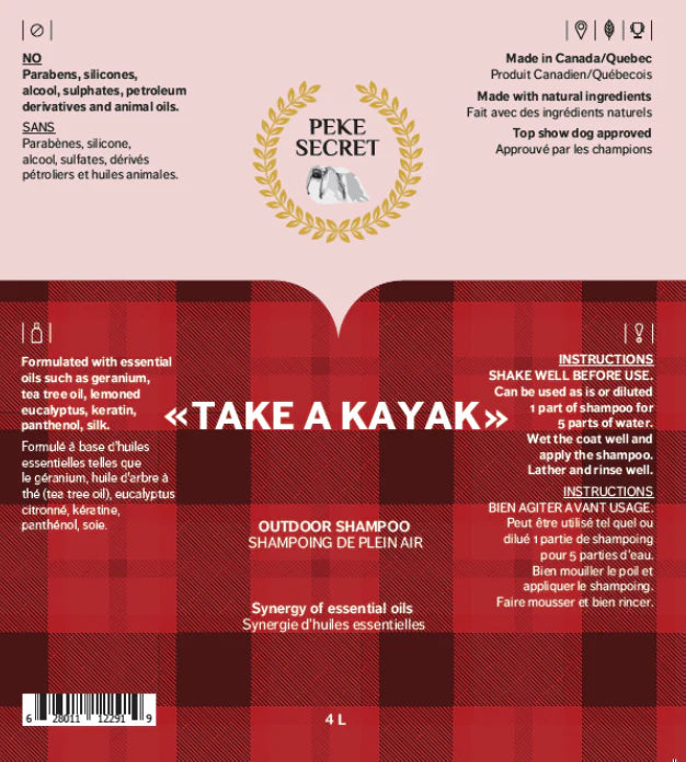 Peke Secret shampoing plein-air pour chiens Take A Kayak 250 ml