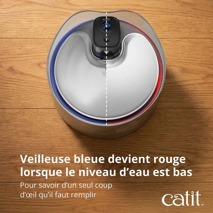 Catit fontaine en acier inoxydable avec clarificateur UVC pour chats Pixi 5L