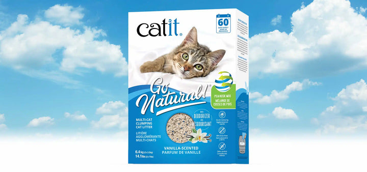 Catit litière en cosses de pois pour chats Go Naturals Multi-chats 6.4 kg