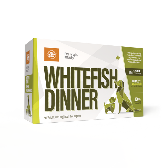 BCR Big Country Raw nourriture crue pour chiens Dîner de Poisson Blanc 4 lb