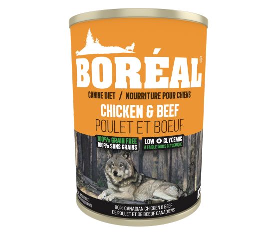 Boréal nourriture humide pour chiens Poulet et Boeuf 690g