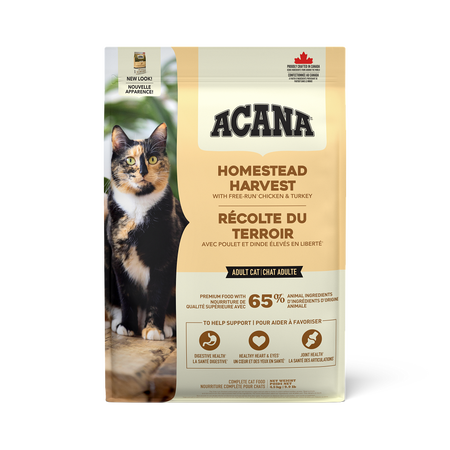 Acana nourriture sèche pour chats Homestead Harvest avec grains 1.8 kg               ** Nourriture sèche disponible seulement en boutique physique**