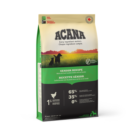Acana Heritage nourriture sèche pour chiens séniors sans grains 11.4 kg                   ** Nourriture sèche disponible seulement en boutique physique**