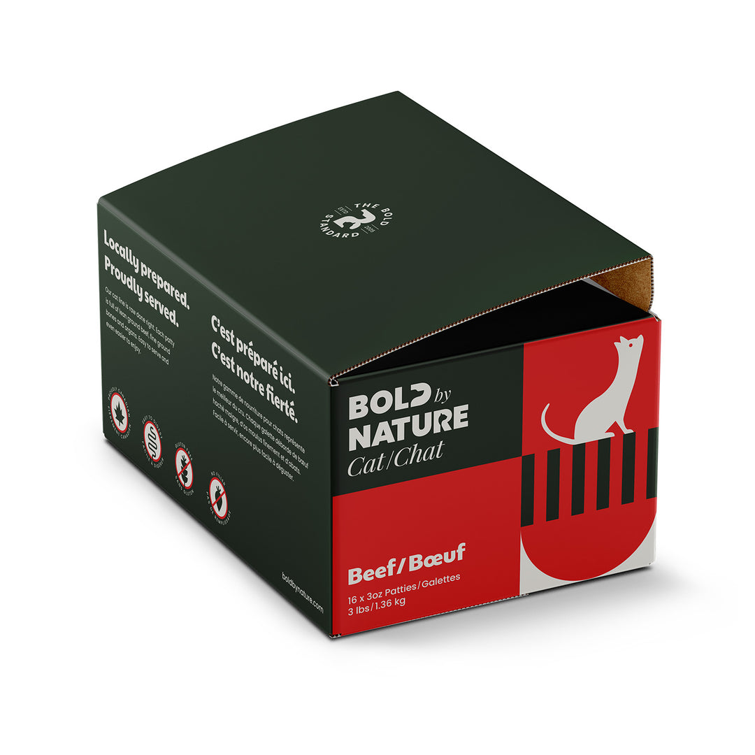 BBN Bold By Nature nourriture crue pour chats Boeuf 3 lb