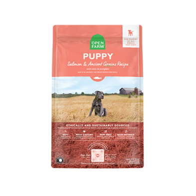 Open Farm nourriture pour chiots Saumon et patates douces avec grains anciens 9.98 kg                *** NOURRITURE SÈCHE NON VENDUE EN LIGNE ***