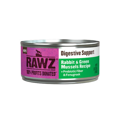 Rawz nourriture humide pour chats Support digestif Lapin et moules vertes