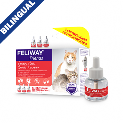 Feliway Friends paquet de 3 recharges pour diffuseur Chats Heureux