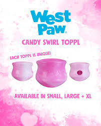West Paw jouet interactif à remplir Toppl - édition limitée Valentine Candy Swirl
