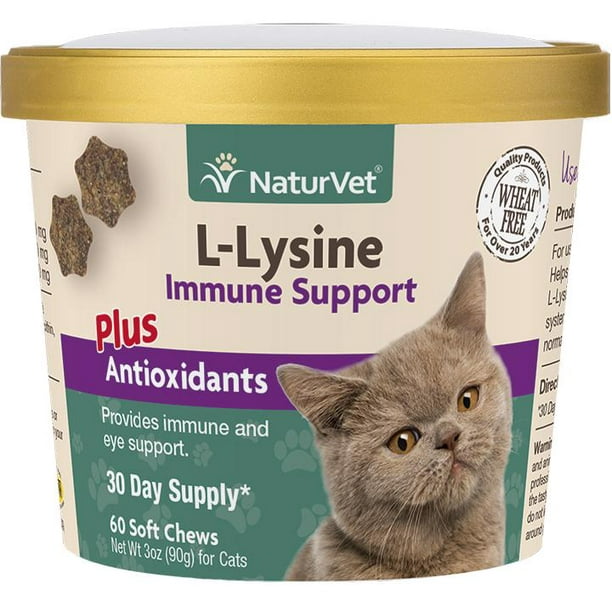 NaturVet supplément alimentaire pour chats L-Lysine 90g