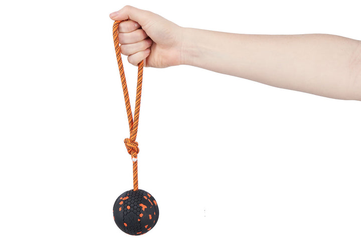 Non-Stop Dogwear balle avec corde Ball On Rope