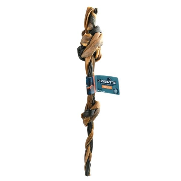 Dogginstix tresse de collagène d'agneau avec double noeuds