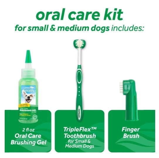 Tropiclean Fresh Breath ensemble d'entretien dentaire pour chiens 59 ml