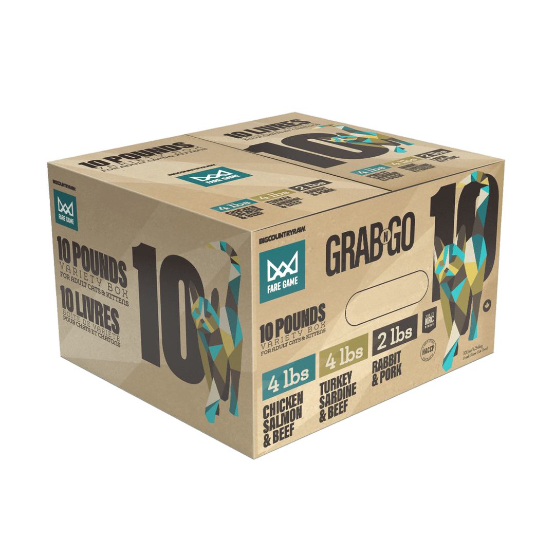 BCR Big Country Raw nourriture crue pour chats Grab N Go Fare Game 10 lb