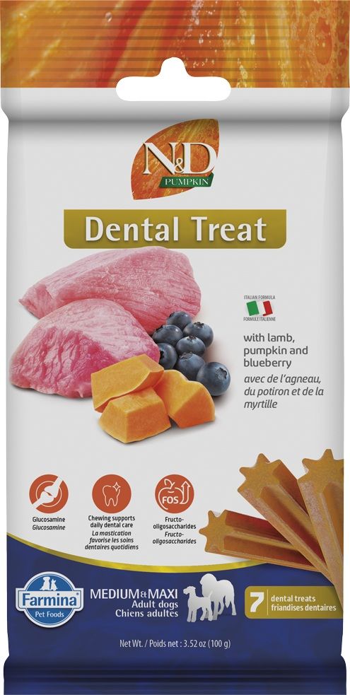 Farmina N&D gâteries dentaires Agneau et bleuet