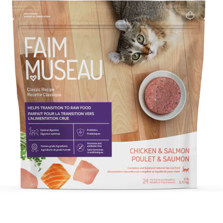 Faim Museau nourriture crue pour chats Poulet et Saumon 6 lb