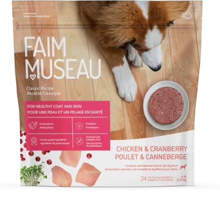 Faim Museau nourriture crue pour chiens Poulet et Canneberge 6 lb