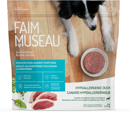 Faim Museau nourriture crue pour chiens Canard hypoallergénique 6 lb