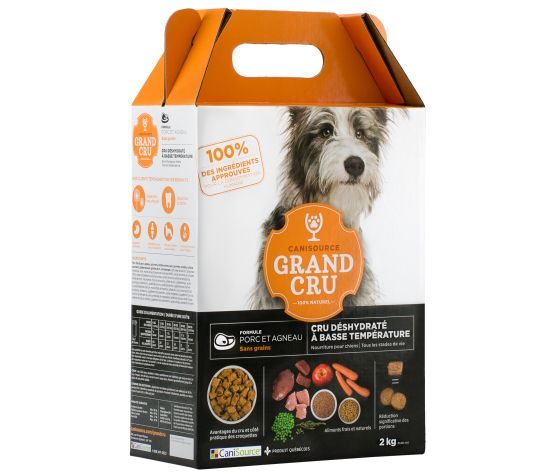 CaniSource Grand Cru nourriture sèche pour chiens Porc et Agneau sans grains