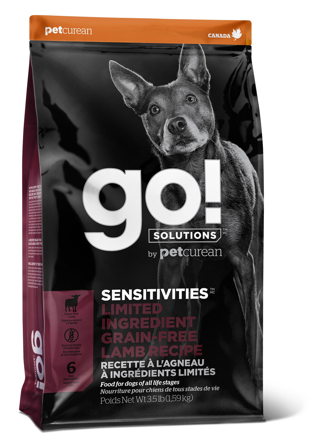 Go! Solutions Sensitivities nourriture sèche pour chiens Agneau sans grains                   ** Nourriture sèche disponible seulement en boutique physique**