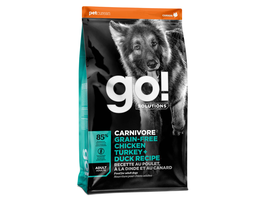 Go! Solutions Carnivore nourriture sèche pour chiens Poulet, dinde et canard sans grains 9.98 kg