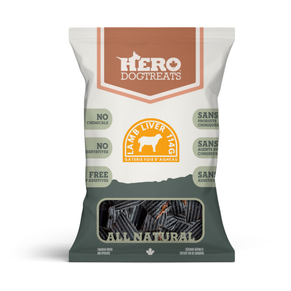 Hero Dog Treats foie d'agneau déshydraté 114g