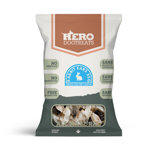 Hero Dog Treats oreilles de lapin déshydratées 55g