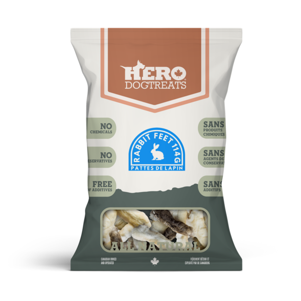 Hero Dog Treats pattes de lapin déshydratées 114g