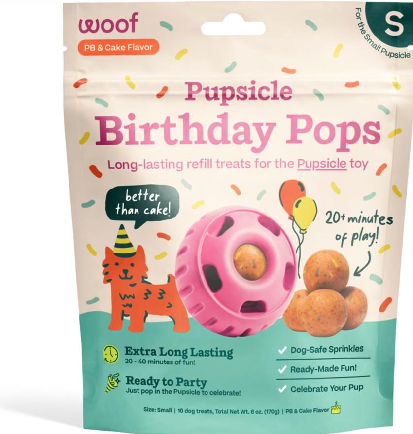 Woof recharge de gâteries Pupsicle Pops gâteau d'anniversaire