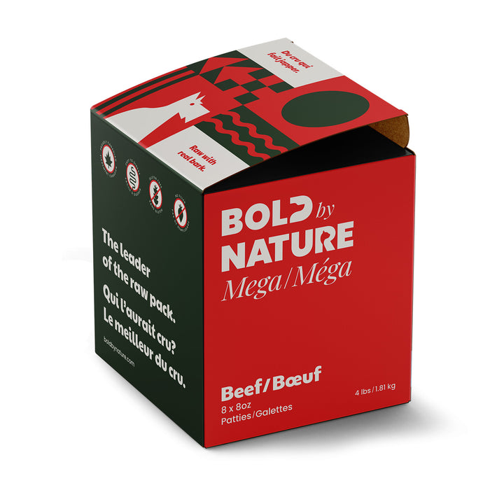 BBN Bold By Nature nourriture crue pour chiens Méga Boeuf