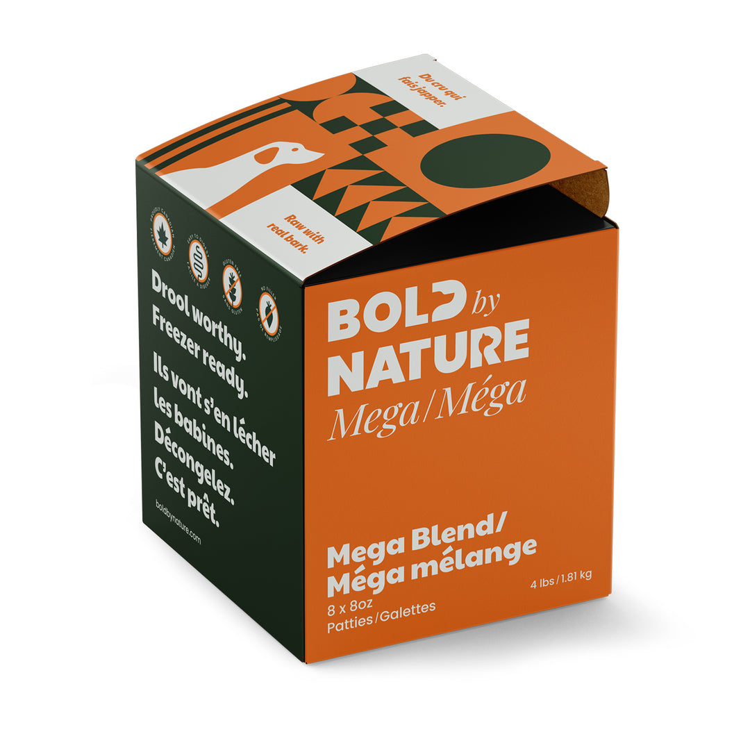 BBN Bold By Nature nourriture crue pour chiens Méga Mélange 4 lb