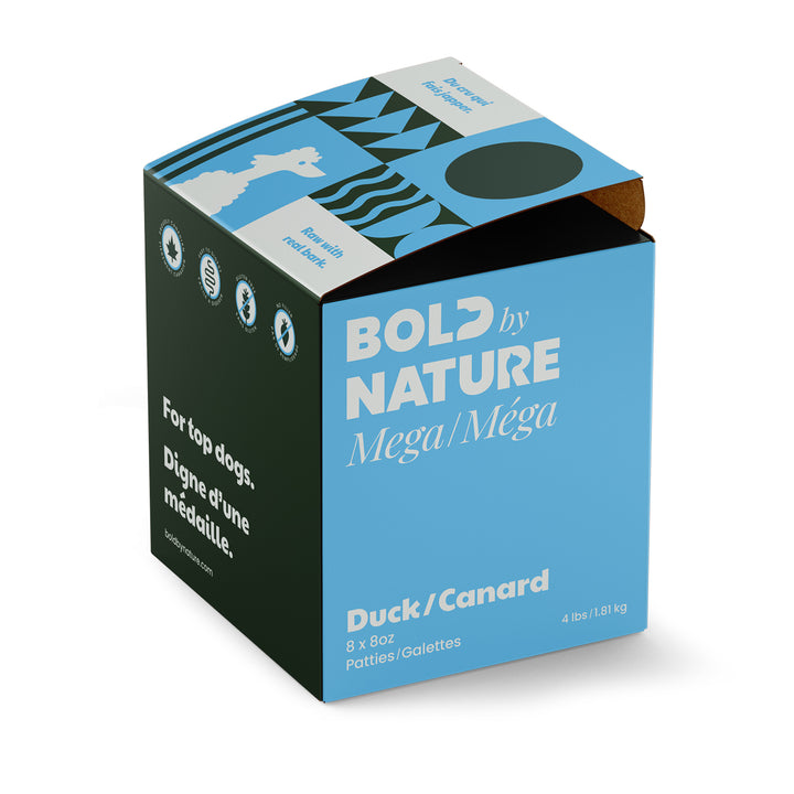 BBN Bold By Nature nourriture crue pour chiens Méga Canard
