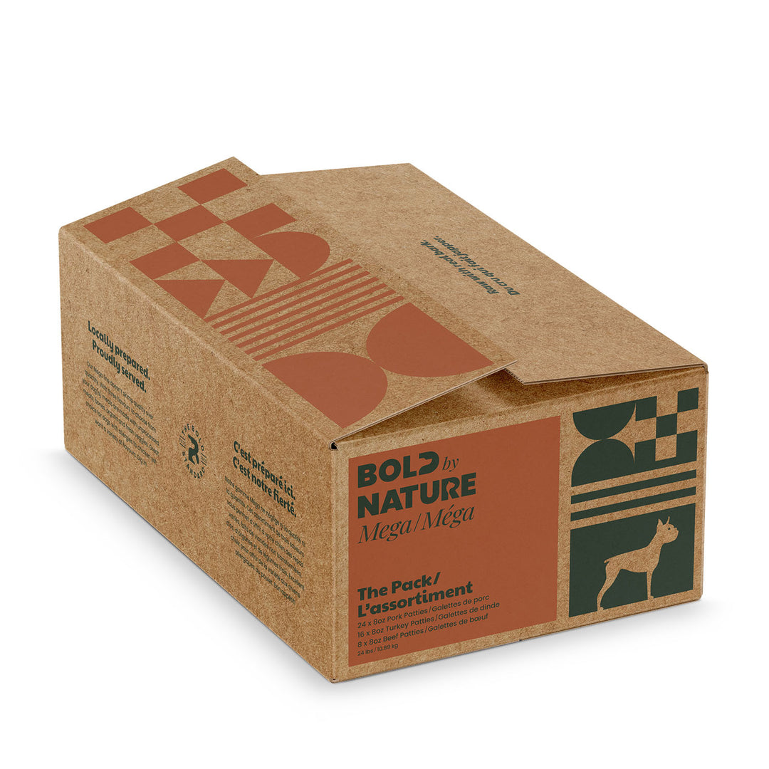 BBN Bold By Nature nourriture crue pour chiens Méga Assortiment sans Poulet 24 lb
