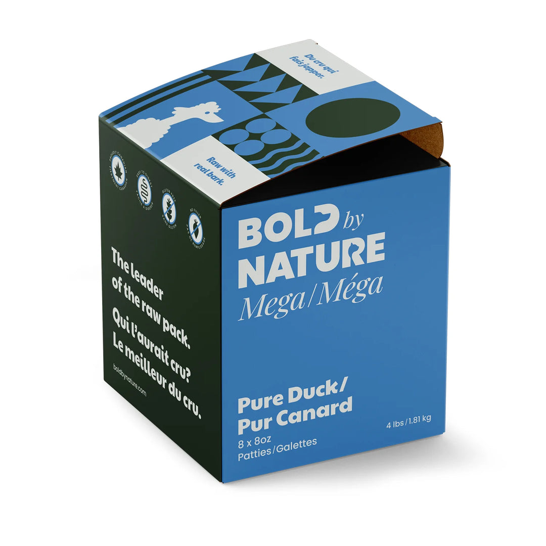 BBN Bold By Nature nourriture crue pour chiens Méga Pur Canard 4 lb